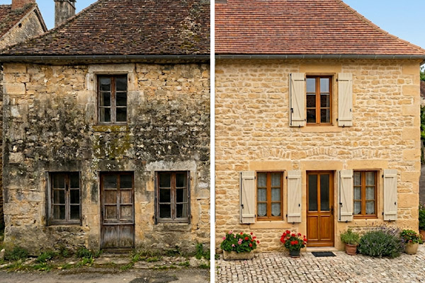 Maison moderne après ravalement de façade et peinture de toiture à Roquettes